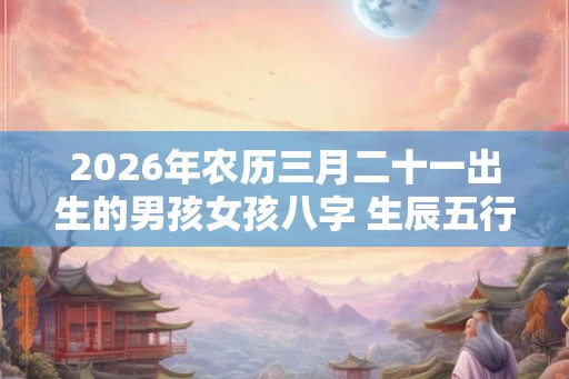 2026年农历三月二十一出生的男孩女孩八字 生辰五行高分取名