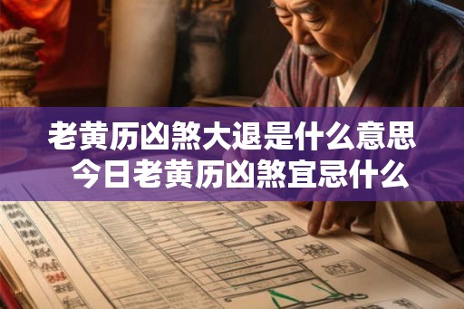 老黄历凶煞大退是什么意思 今日老黄历凶煞宜忌什么意思 老黄历凶煞大退是什么意思 今日老黄历凶煞宜忌什么意思