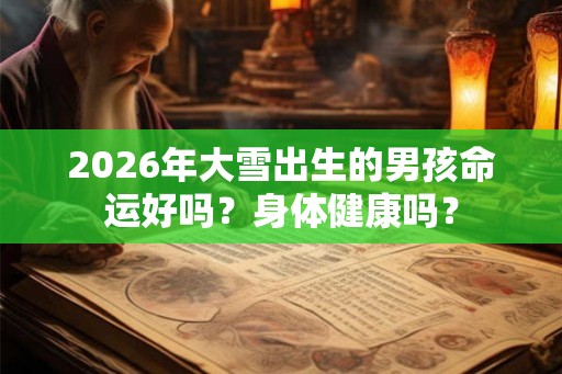 2026年大雪出生的男孩命运好吗？身体健康吗？