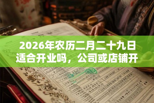2026年农历二月二十九日适合开业吗，公司或店铺开张好不好？