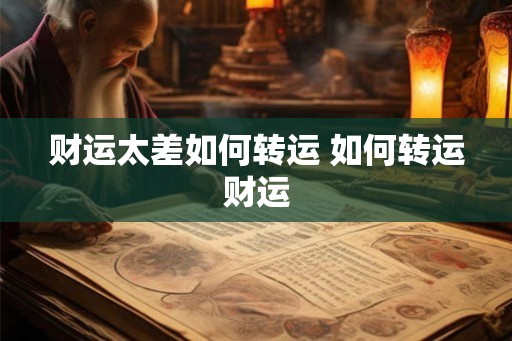 财运太差如何转运 如何转运财运 财运太差如何转运 如何转运财运