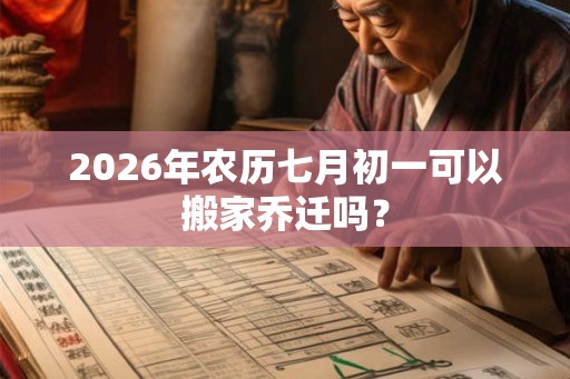 2026年农历七月初一可以搬家乔迁吗？
