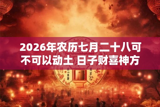2026年农历七月二十八可不可以动土 日子财喜神方位 2026年农历七月二十八可不可以动土 日子财喜神方位