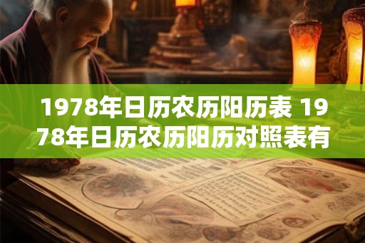 1978年日历农历阳历表 1978年日历农历阳历对照表有哪些信息