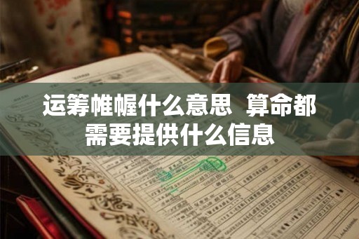 运筹帷幄什么意思  算命都需要提供什么信息