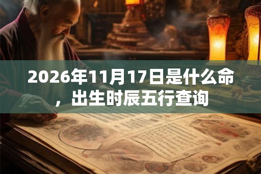 2026年11月17日是什么命，出生时辰五行查询