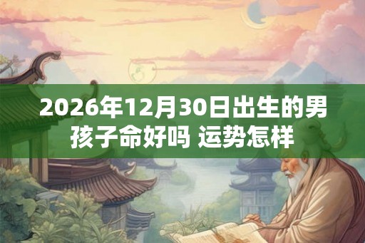 2026年12月30日出生的男孩子命好吗 运势怎样