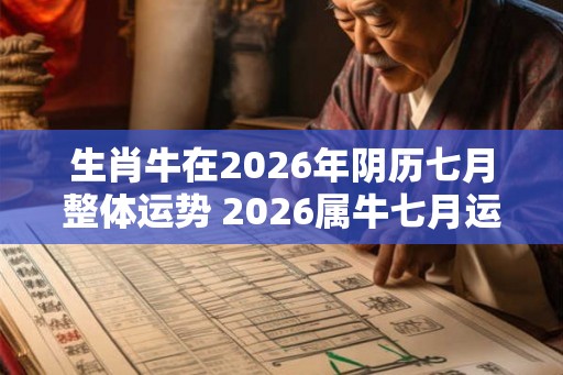 生肖牛在2026年阴历七月整体运势 2026属牛七月运势