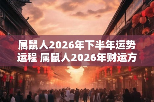 属鼠人2026年下半年运势运程 属鼠人2026年财运方位