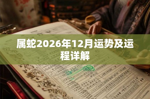 属蛇2026年12月运势及运程详解