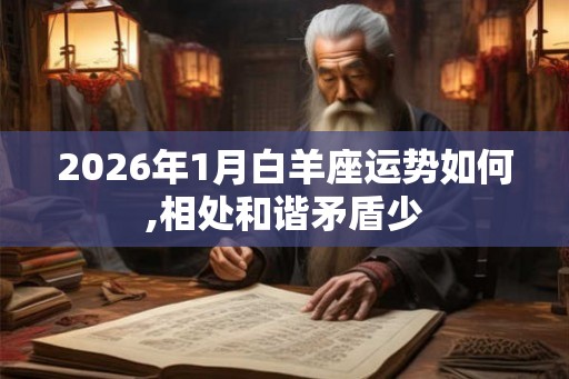 2026年1月白羊座运势如何,相处和谐矛盾少