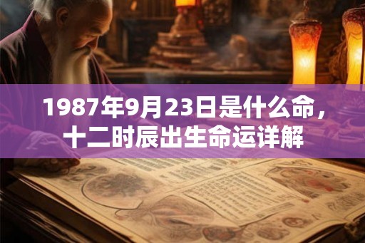 1987年9月23日是什么命，十二时辰出生命运详解