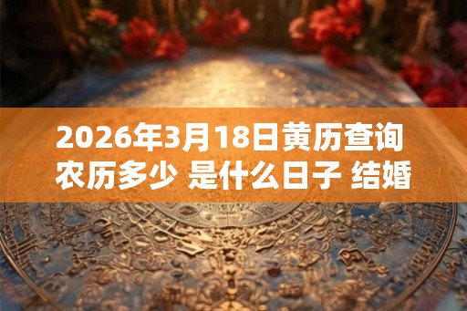 2026年3月18日黄历查询 农历多少 是什么日子 结婚吉时