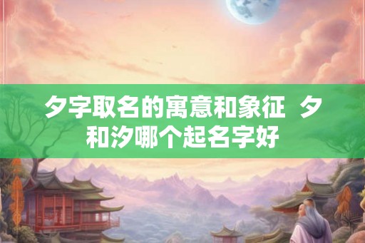 夕字取名的寓意和象征  夕和汐哪个起名字好