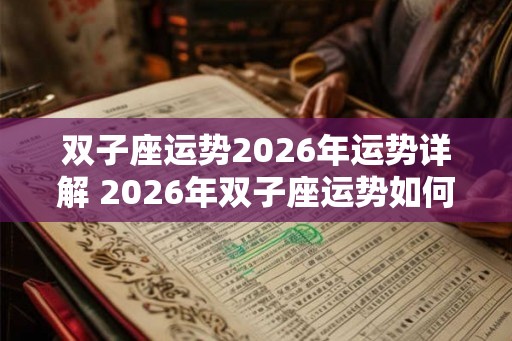 双子座运势2026年运势详解 2026年双子座运势如何