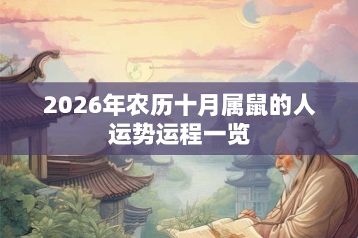2026年农历十月属鼠的人运势运程一览 2026年农历十月属鼠的人运势运程一览