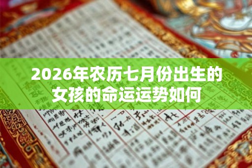 2026年农历七月份出生的女孩的命运运势如何