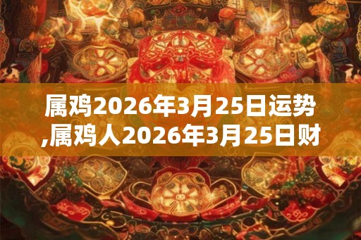 属鸡2026年3月25日运势,属鸡人2026年3月25日财运,生肖鸡2026年3月25日运势