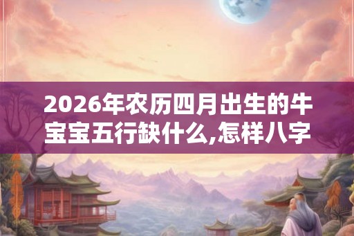 2026年农历四月出生的牛宝宝五行缺什么,怎样八字取名补救