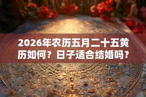 2026年农历五月二十五黄历如何?日子适合结婚吗? 2026年农历五月二十五黄历如何?日子适合结婚吗?