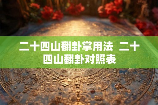 二十四山翻卦掌用法  二十四山翻卦对照表