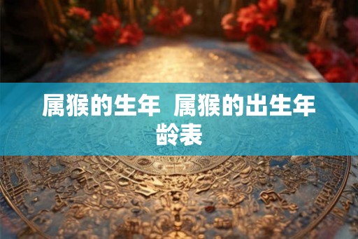 属猴的生年  属猴的出生年龄表