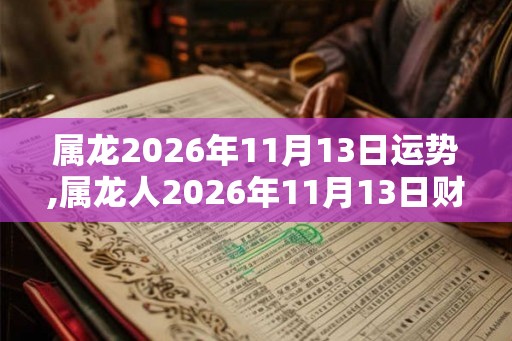 属龙2026年11月13日运势,属龙人2026年11月13日财运,生肖龙2026年11月13日运势