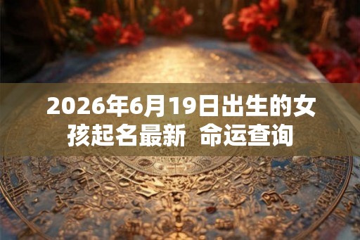 2026年6月19日出生的女孩起名最新  命运查询