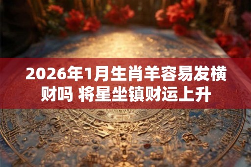 2026年1月生肖羊容易发横财吗 将星坐镇财运上升