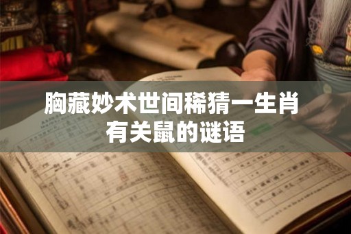 胸藏妙术世间稀猜一生肖 有关鼠的谜语