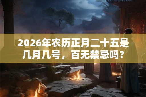 2026年农历正月二十五是几月几号，百无禁忌吗？