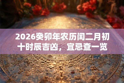 2026癸卯年农历闰二月初十时辰吉凶，宜忌查一览