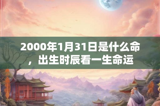 2000年1月31日是什么命，出生时辰看一生命运