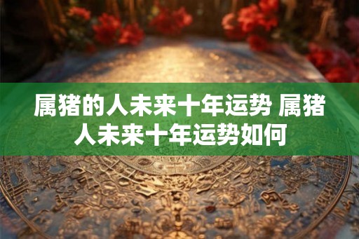 属猪的人未来十年运势 属猪人未来十年运势如何