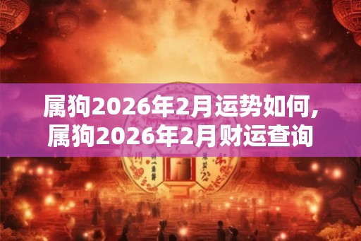 属狗2026年2月运势如何,属狗2026年2月财运查询