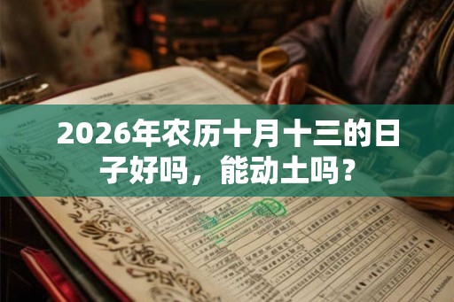 2026年农历十月十三的日子好吗，能动土吗？