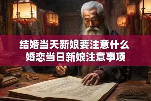 结婚当天新娘要注意什么 婚恋当日新娘注意事项