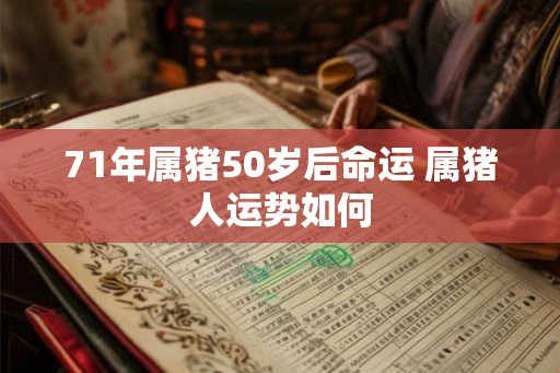 71年属猪50岁后命运 属猪人运势如何
