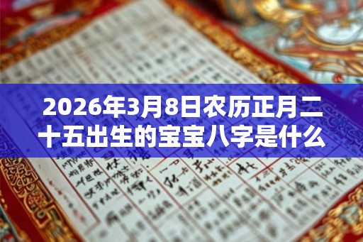 2026年3月8日农历正月二十五出生的宝宝八字是什么 2026年3月8日农历正月二十五出生的宝宝八字是什么
