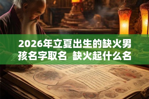 2026年立夏出生的缺火男孩名字取名  缺火起什么名好