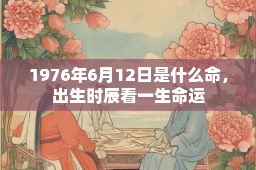 1976年6月12日是什么命，出生时辰看一生命运