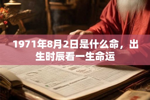 1971年8月2日是什么命，出生时辰看一生命运