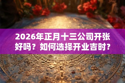 2026年正月十三公司开张好吗？如何选择开业吉时？