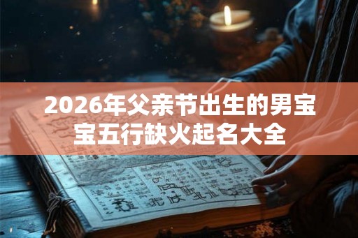 2026年父亲节出生的男宝宝五行缺火起名大全