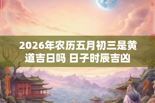 2026年农历五月初三是黄道吉日吗 日子时辰吉凶