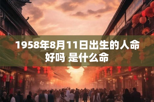 1958年8月11日出生的人命好吗 是什么命