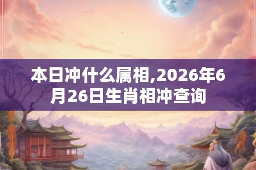 本日冲什么属相,2026年6月26日生肖相冲查询