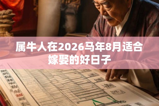 属牛人在2026马年8月适合嫁娶的好日子
