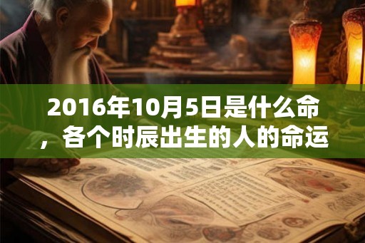 2016年10月5日是什么命,各个时辰出生的人的命运 2016年10月5日是什么命,各个时辰出生的人的命运
