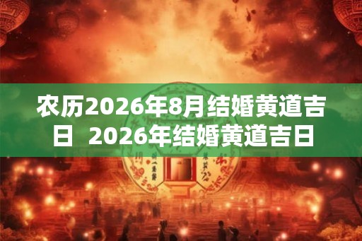 农历2026年8月结婚黄道吉日  2026年结婚黄道吉日